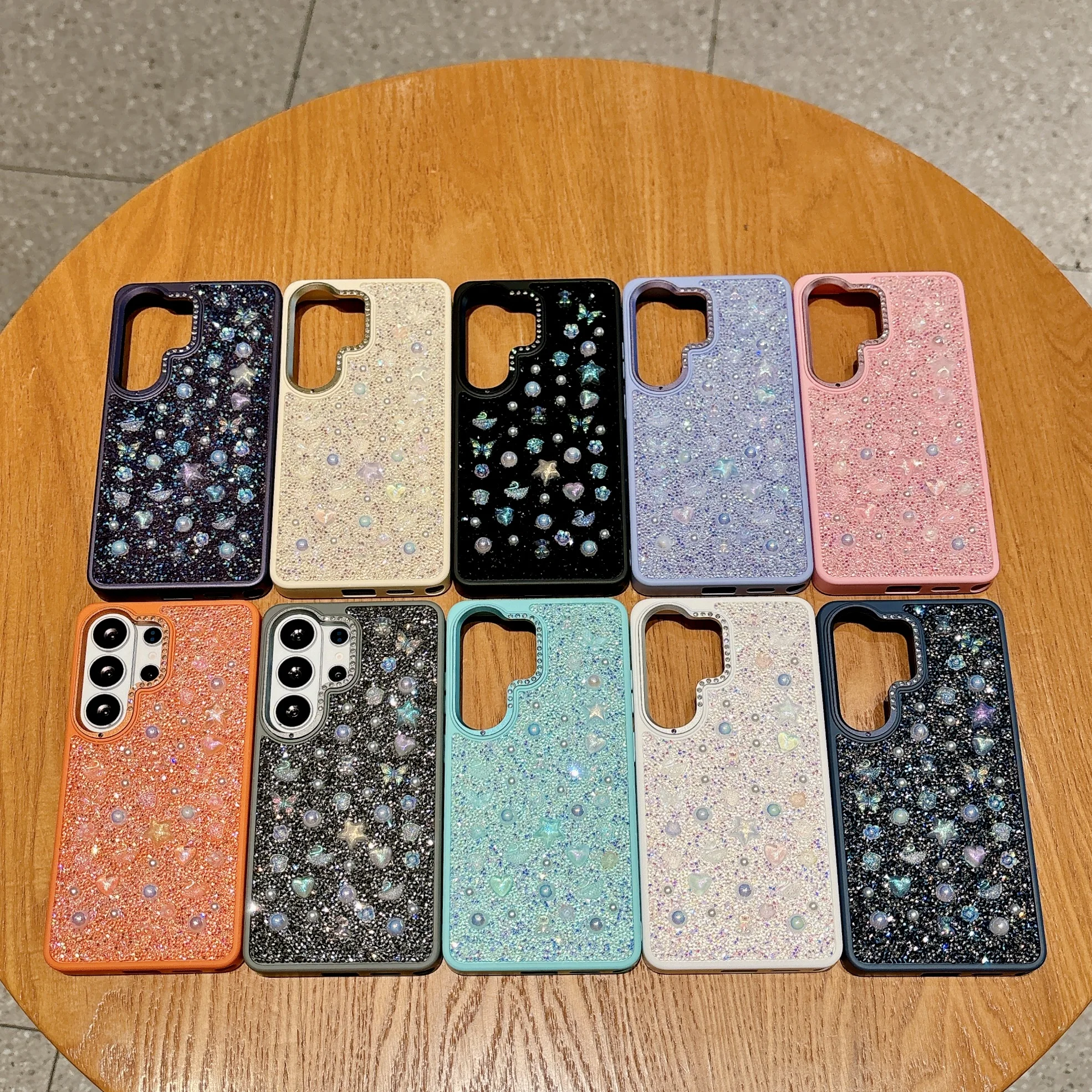 Luxury 3D Pearl Star Glitter Phone Case - Korean Girl Style Shockproof Protective Back Cover