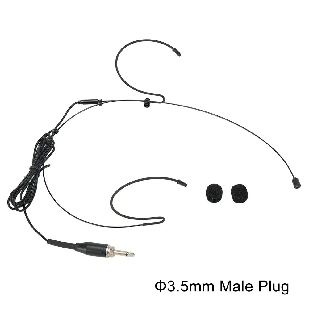 Double Earhook Headset Mic Headworn Microphone for Wireless Omnidirectional Condenser Cartridge
