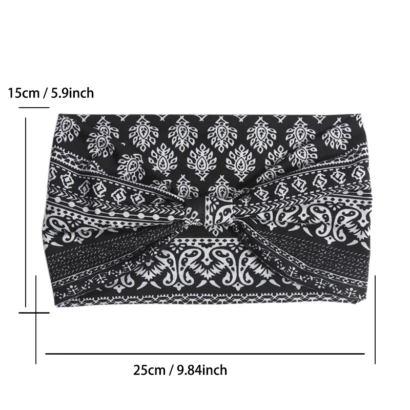 Bohemian Wide Headbands Trendy Yoga Motion Hairpie Sweat-Absorbing Sweat Absorption and Elastic Ladies Headwear Hair Accessories