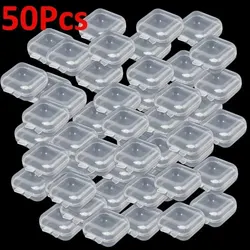 Compact Transparent Jewelry Storage Box with Flip-Top Lid for Earrings and Small Accessories (50PCs)