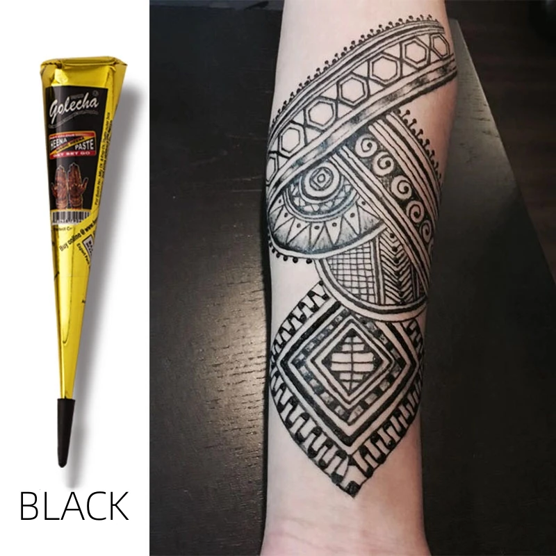 25g Multi Colors GOLECHA Cones Indian Henna Tattoo Paste For Temporary Tattoos Hand Painted Body Art Sticker Mehndi Pigment 4