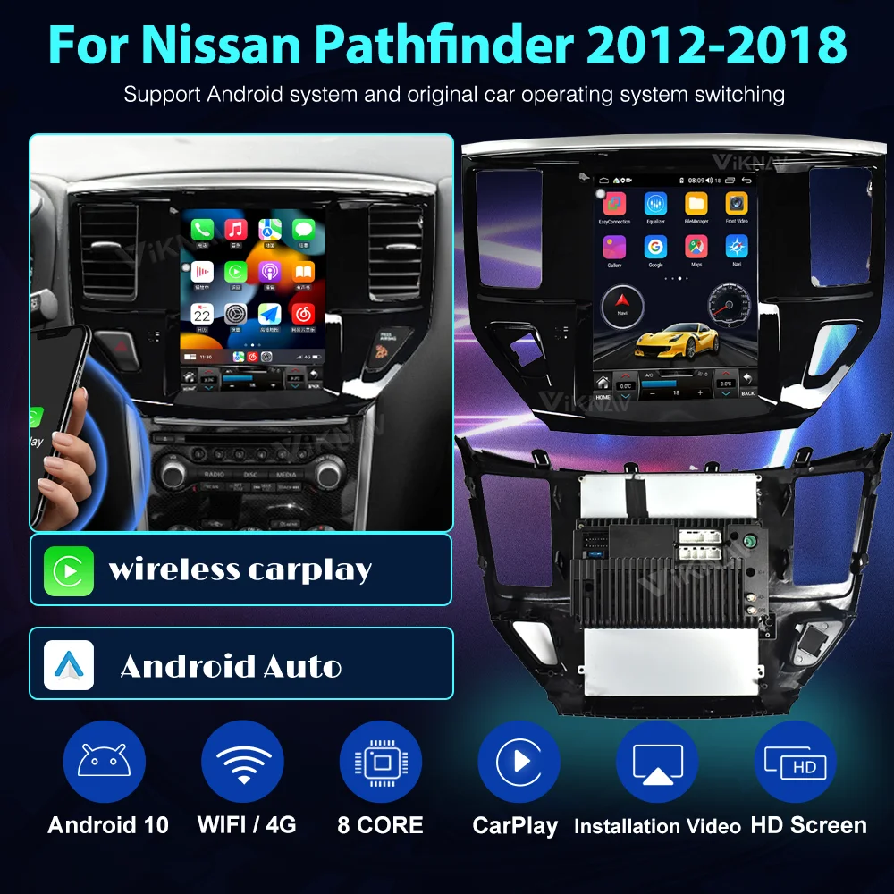 

Android 10 for Nissan Pathfinder 2012-2018 Car radio android auto stereo car audio video multimedia player gps navigation
