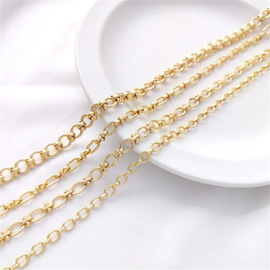 

Handmade Chain 14K Gold-filled Oval Egg-shaped Chain Long O Chain Loose Chain DIY Bracelet Necklace Jewelry Accessories B673