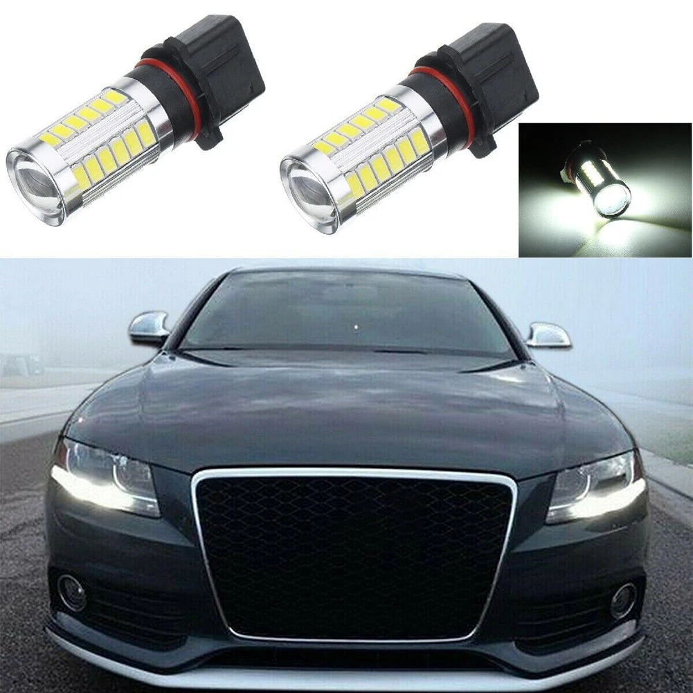 New Practical Fog Light Indicator Lamp Replacement Vehicle White 2pcs 9W Accessories Bulb DRL Daytime Running Light 2pcs h4 led fog light 21 smd bulb 6000k white hi lo beam car drl daytime running lights driving lamp