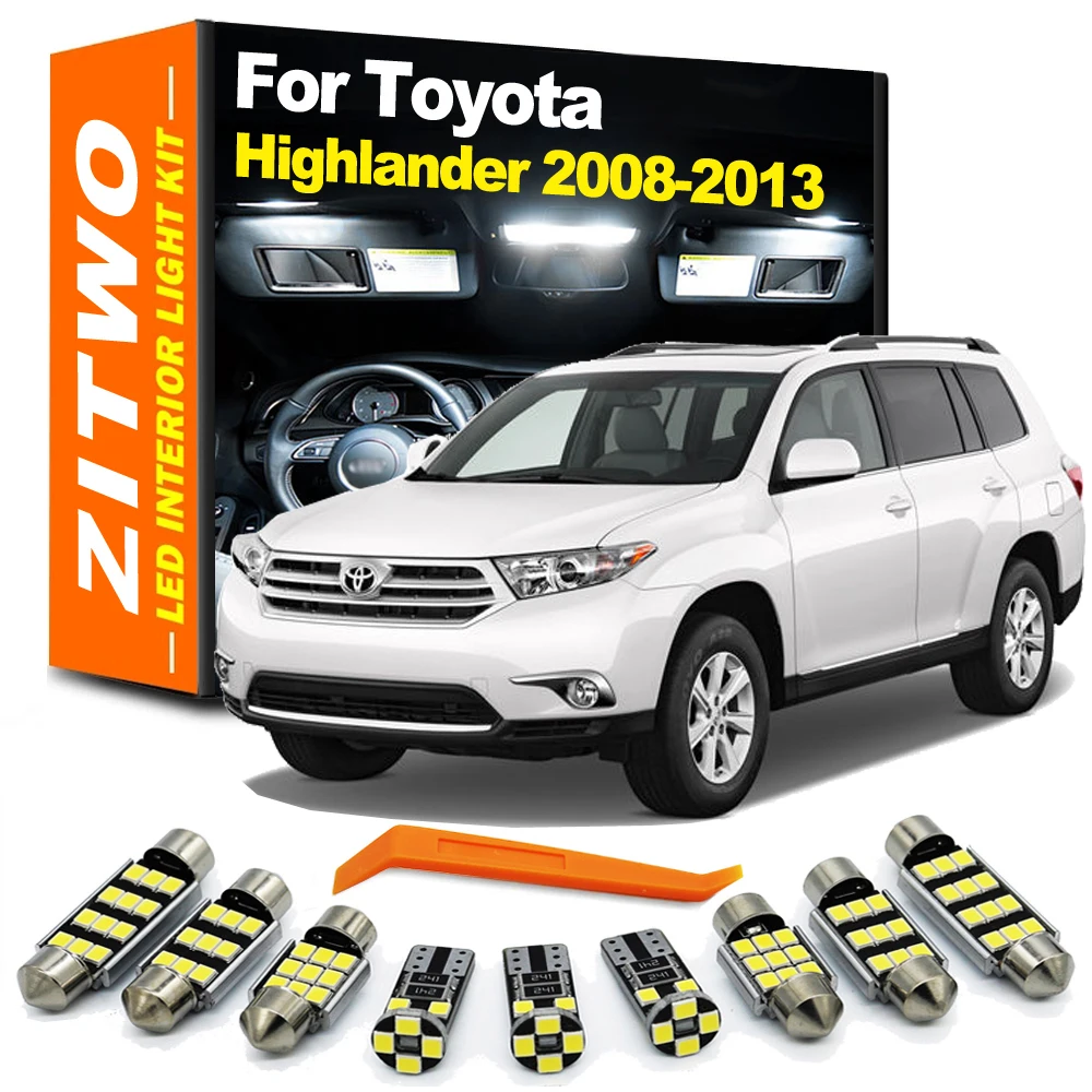 15 шт., автомобильные внутренние лампы для Toyota Highlander Kluger MK2 2 II 2008 2009 2010 2011 2012