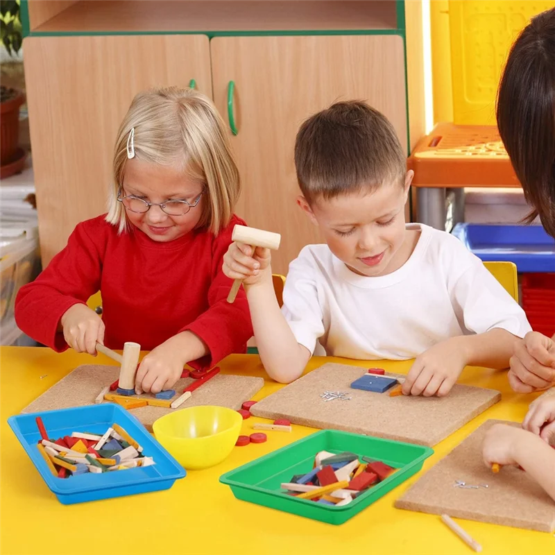 A88K-10 PCS Multicolor Plastic Art Trays,Activity Plastic Tray,Serving Tray For Art And Crafts,Painting,Organizing Supply