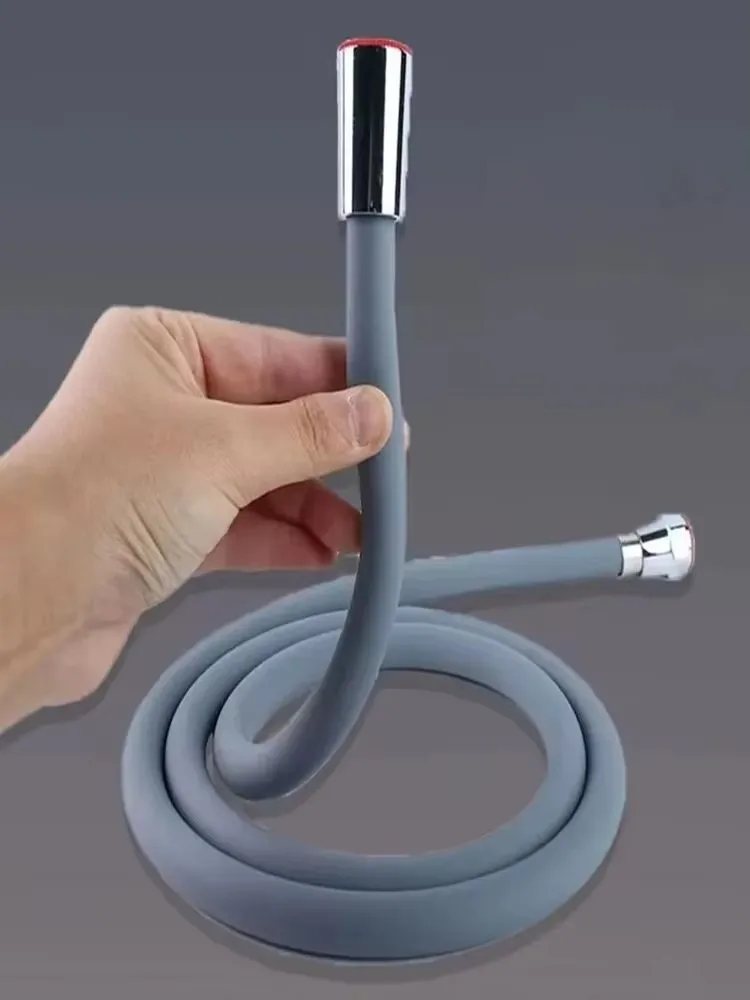 shower hose 1.5/2/3M Silicone Flexible Shower Hose Anti-Winding Extension High Pressure Pipe