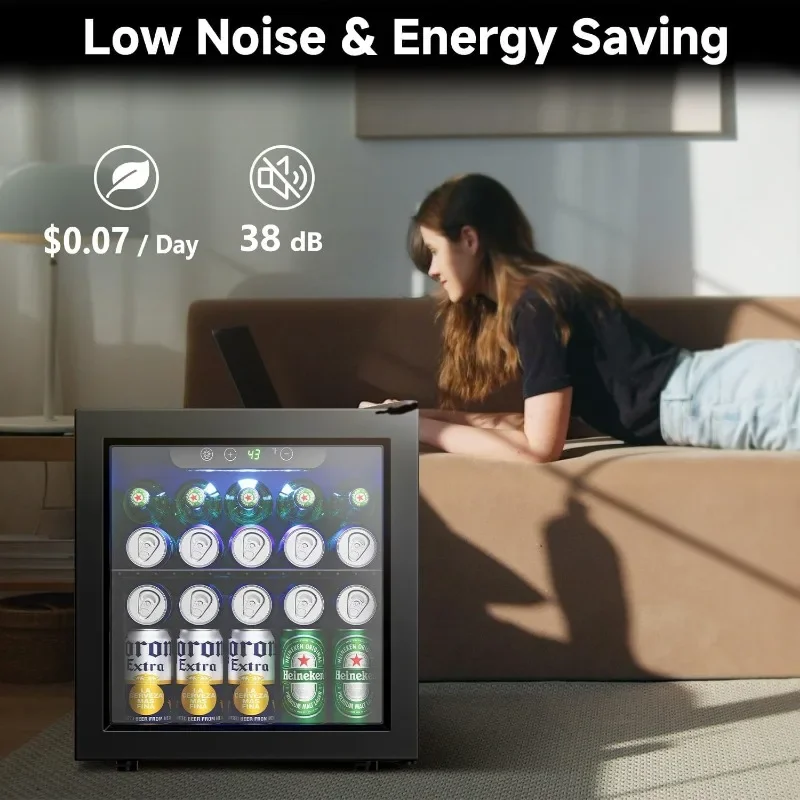 Beverage Refrigerator Cooler - 12 Bottle 50 Can Mini Fridge with Glass Door, Soda Wine Beer Drink Fridge - Small Refrigerator 6 Beverage Refrigerator Cooler - 12 Bottle 50 Can Mini Fridge with Glass Door, Soda Wine Beer Drink Fridge - Small Refrigerator 6