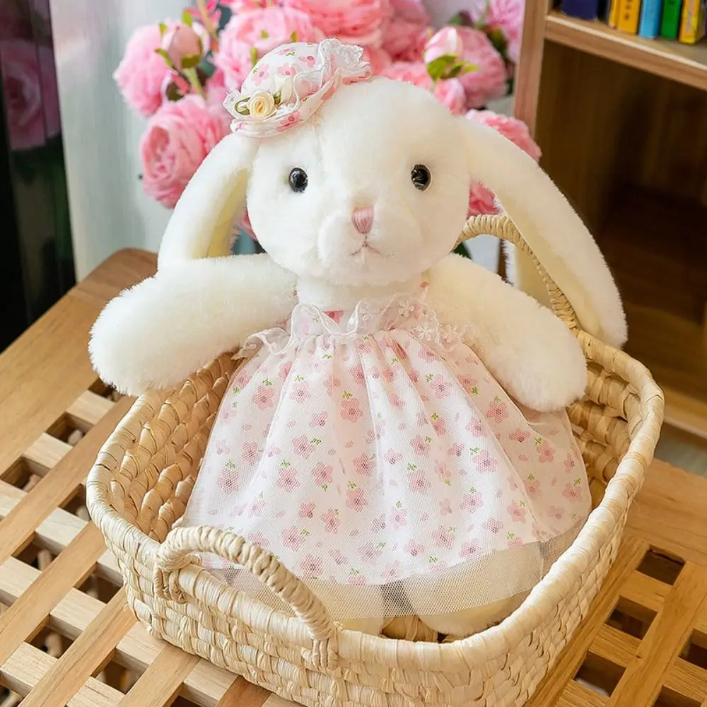 Funny Stuffed Animal Skirt Rabbit Doll Floral Skirt Lop Rabbit Kapok Rabbit Plush Toys Kawaii Soft Bunny Stuffed Doll Friends