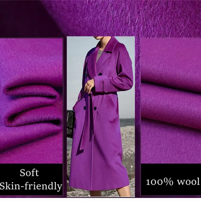 

100x150cm Width 100% Wool Double-sided Cashmere Coat Clothing Fabric Material Luxury Handmade DIY Design Brocade Fabric By Meter