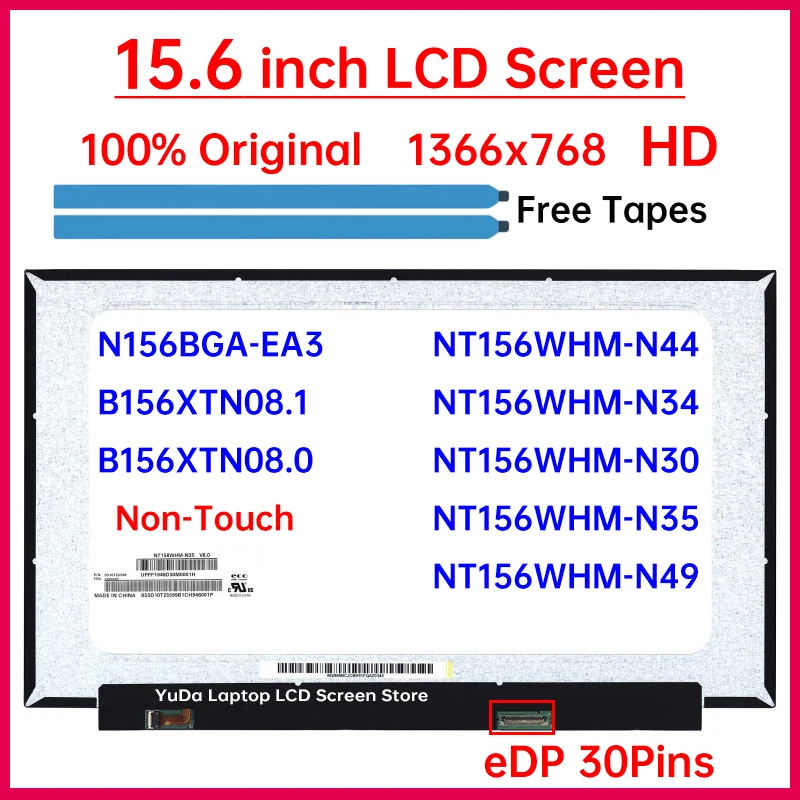 15.6 Inch HD Laptop LCD Screen NT156WHM-N44 N34 N30 N35 N49