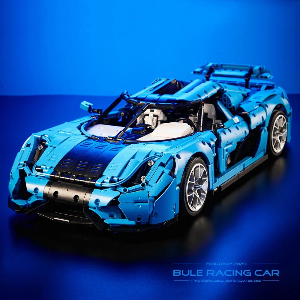 

4400 шт. MOC Koenigseggng модель автомобиля Синий Супер Спорт гоночный строительные блоки кирпичи игрушки MOC-4789 23002 13120