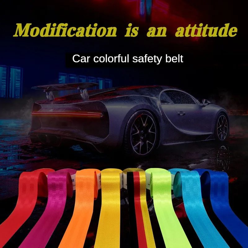 3.6M Auto Car Seat Belt Seatbelt Webbing Lap Retractable Safety Strap Universal 48MM Car Seat Conversion Accessories