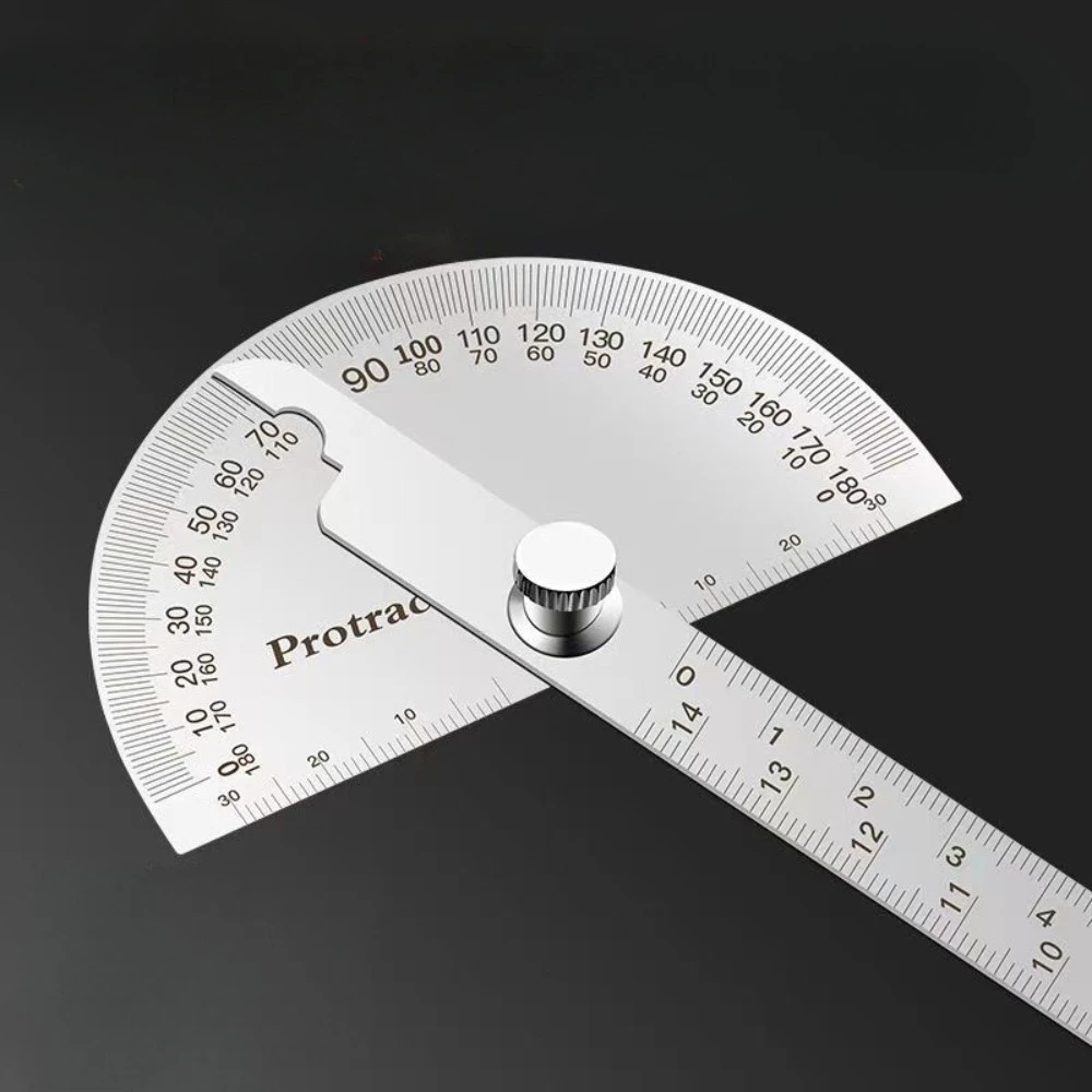 140mm Stainless Steel 180 Protractor Angle Meter Measuring Ruler Rotary Mechanic Tool Ruler Protractor