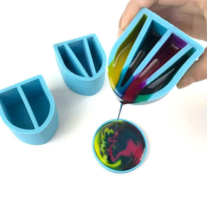 Silicone Distributing Cup Toning Cup Crystal Epoxy UV Light Solid Resin Glue Mold Distributing Cup Silicone Mold Resin Tools bookmark epoxy resin mold diy silicone molds holographic light shadow book mark diy casting tool hanging pendant mould 57bd