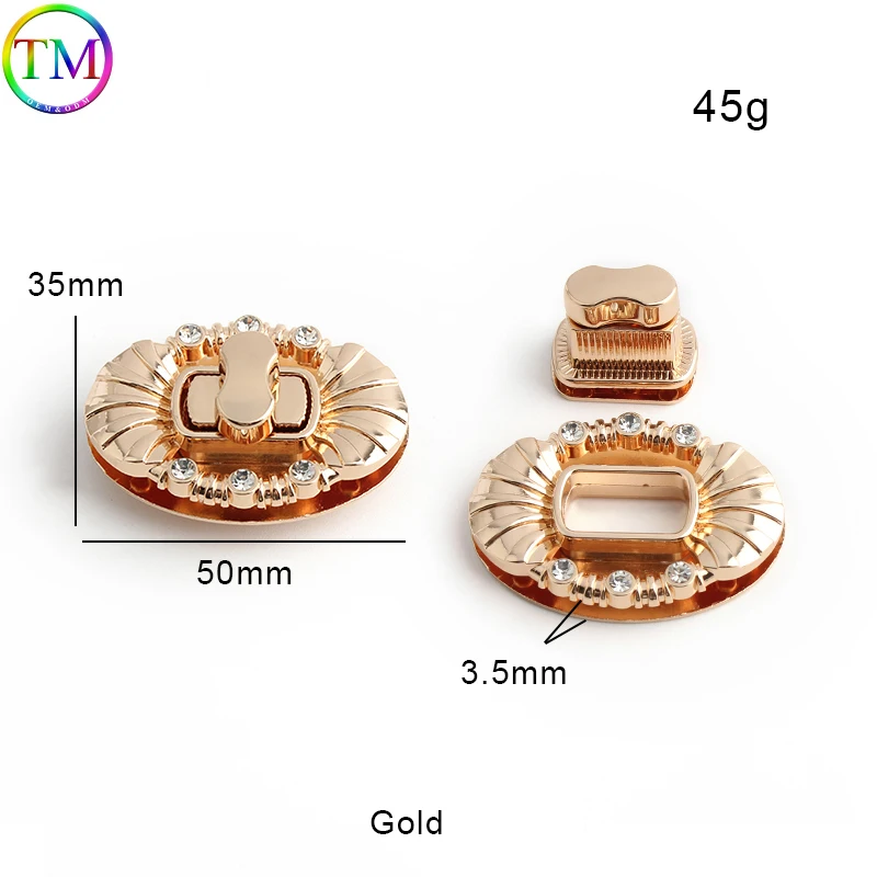 5-20-30Sets Rectangle Metal Turn Locks For Craft Bags Handbag Closures Snap Purse Bags Handbag Turn Lock Hardware Accessories