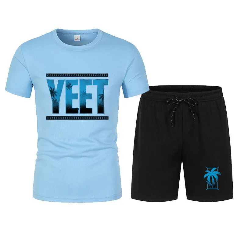 2024 New Men's Black Jey Uso Yeet T-Shirt Shorts Set Summer Short Sleeve Men Overiszed Suits 2024 New Causal Clothing Sets 5
