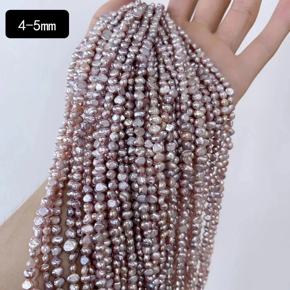 4-5mm 천연 담수 진주 보라색 불규칙한 루즈 비즈 쥬얼리 DIY 목걸이 팔찌 ..