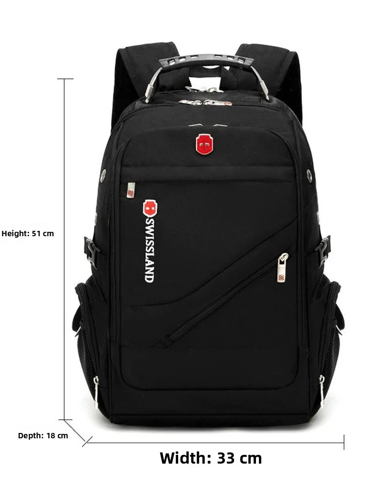 Men's Casual Travel Backpack Double Shoulder Waterproof Wear-resistant Laptop Bag Commuter Nylon Fabric British Style Backpack - 5