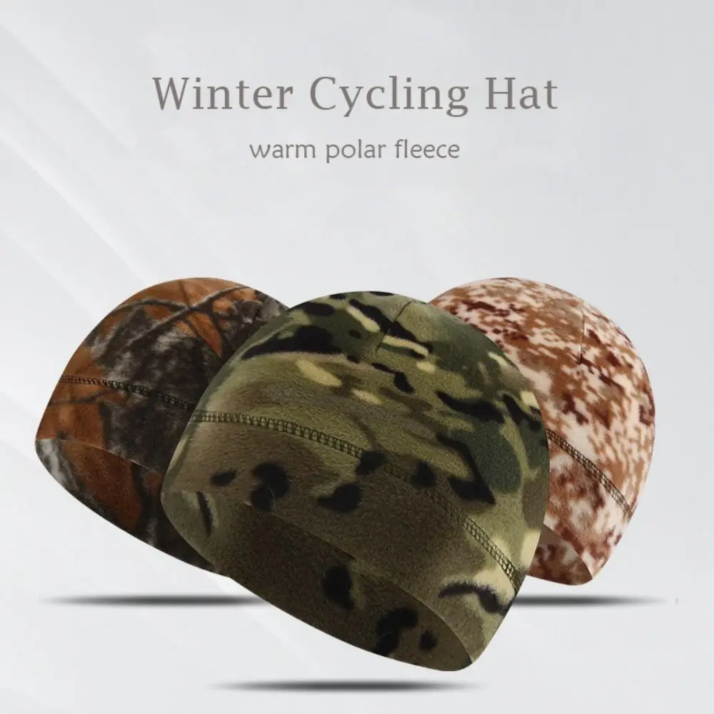 

Camouflage Fleece Hats Winter Warm Windproof Elastic Thermal Tactical Hat Thickened Breathable Ski Baggy Hat