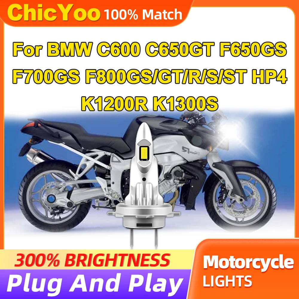 Led Headlight 60W Canbus No Error Motorcycle Lamp 6000K For BMW C600 ...