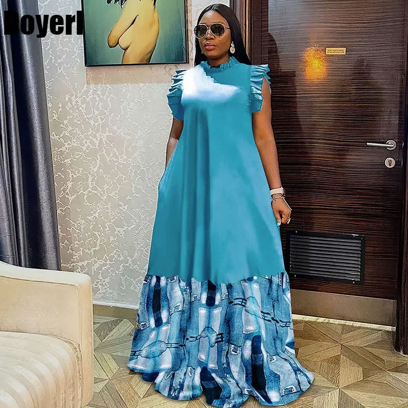 chinese dress ladies 2023 Summer Floral Ruffle Sleeve Maxi Dress – Favormuse main image 1