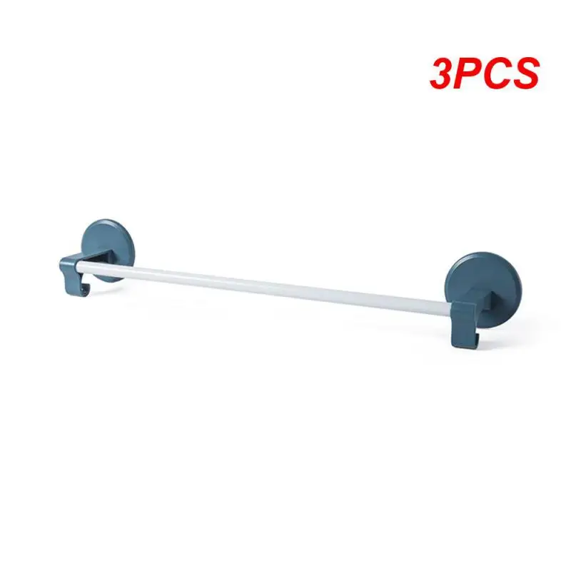 3PCS Storage Rack Bath Towel Storage Multifunction No Punching Solid Shelf Rod Abs No Trace Bathroom Towel Rack