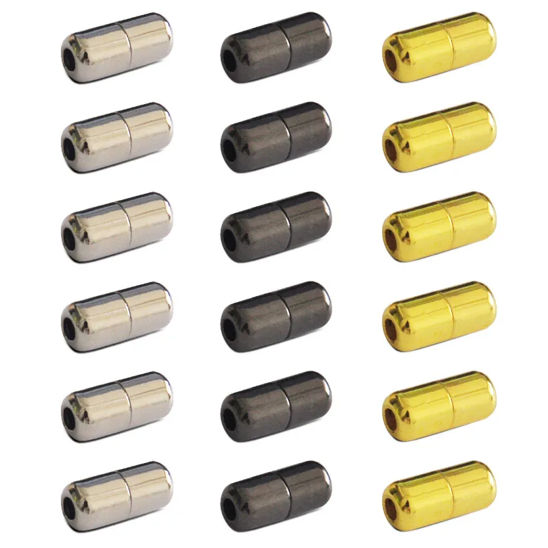 10Pcs Elastic Laces Clasps Metal Capsule Lock Buckles Tip Ends No Tie