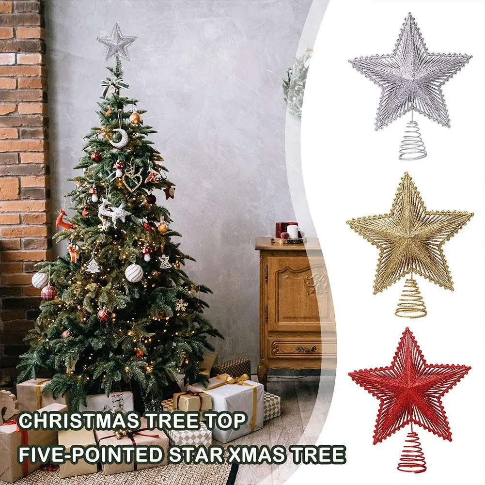 

Christmas Tree Decorations Pentagram Holiday Atmosphere Ornaments Top Star Accessories Decor Household Christmastree M8G3