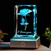 Valentine 3D Rose Crystal LED Light