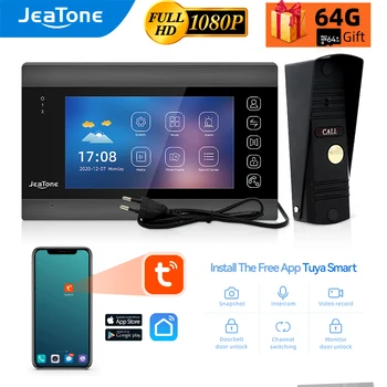 Jeatone 1080P Wifi Video Intercom 7 Inch Tuya Wireless Remote Control System Multilanguage Indoor Intercom In Private House 1