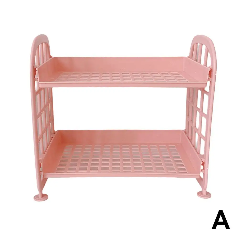 Ins Cute Room Storage Organizer Storage Rack Kawaii 2 Storage Rack Desktop Layer Storage Bathroom Jewelry Rack Shelf Cosmet W7S0 4