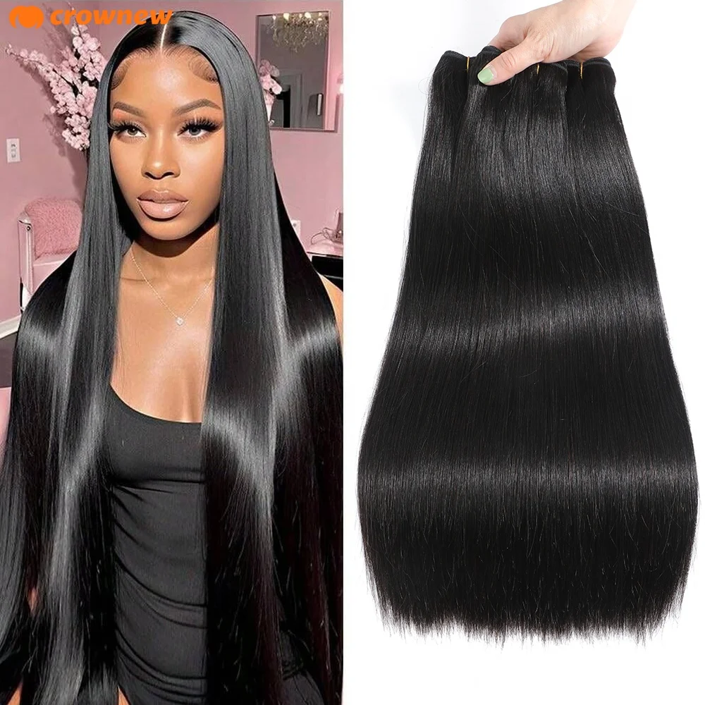 Fasci di tessuto per capelli umani al 100% da 100 g/pacchetto Fasci di capelli umani lisci Fasci di capelli umani vergini a doppia trama da 10-36 pollici