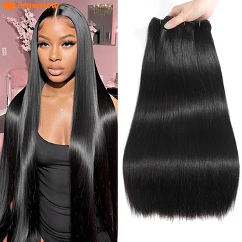 Fasci di tessuto per capelli umani al 100% da 100 g/pacchetto Fasci di capelli umani lisci Fasci di capelli umani vergini a doppia trama da 10-36 pollici