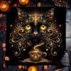 Gold Witchcraft Cat Altar Cloth Tarot Tablecloth For Spread Tarot Reading Cover Starry Sky Divination Tarot Mat Altar Decor Pad 3