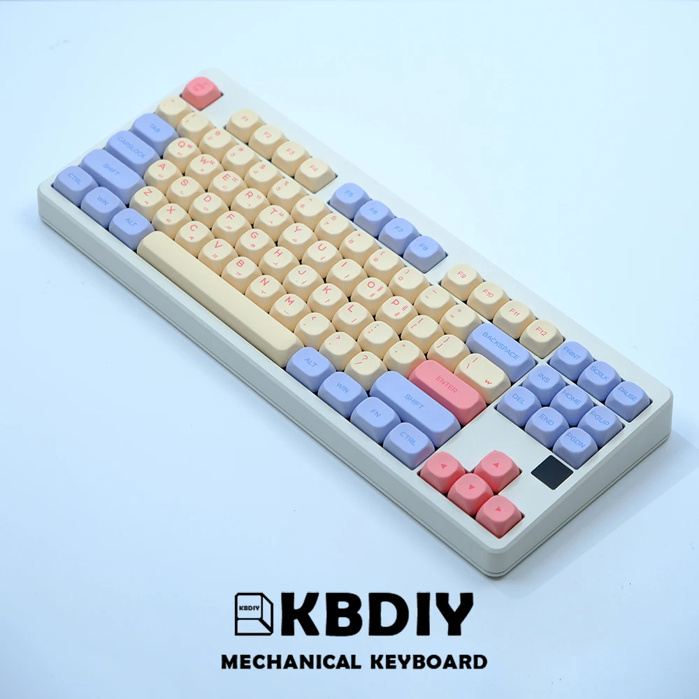 PBT Keycap, perfil KOA, 7U, ISO, Mac, japonês, coreano, 141 chaves