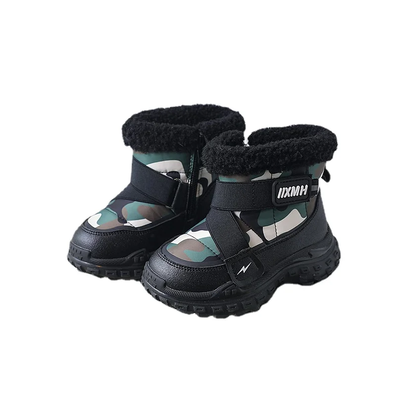 

Baby Winter Snow Boots Female Fashion Kids Boys Nylon Cool Camo Shoes Soft Light Warm