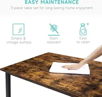 4-Person Kitchen Table Set with 2 Upholstered Benches Easy-Clean MDF Top & Steel Frame Compact Dining Room Set for Home Decor 4