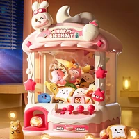 Kids Mini Claw Machine Toys DIY Cartoon Rabbit Coin Operated Play Games Prizes Doll Vending Machines Children Birthday Gifts 2