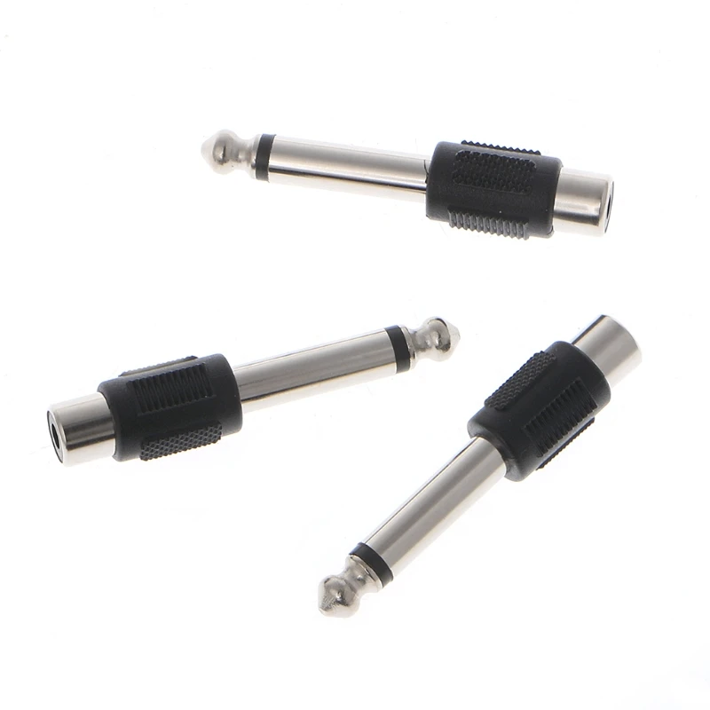 RCA 암 잭에서 6.35mm 1/4 인치 수 모노 플러그 어댑터 커넥터, 10 개