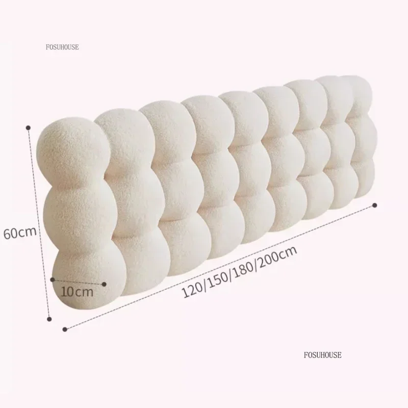 Multifunctional Headboard for Bedroom Washable Fluffy Design Headboards Modern Snowball Headboards for Apartments