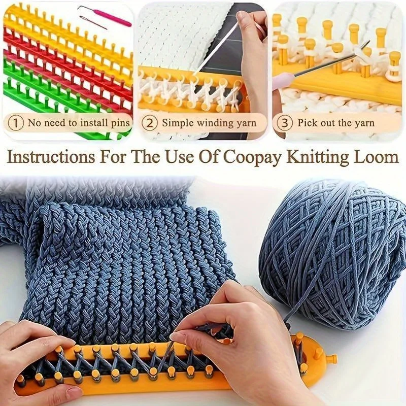 1pc Loom Knitting Knitter Kit, DIY Craft Knitting Board Looms, Scarf Knitter, Weaving Loom Sewing Accessories