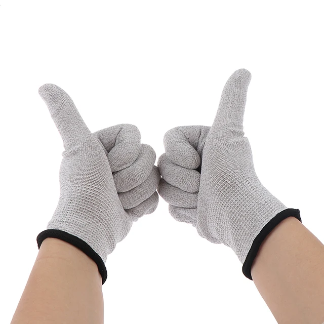 1Pair Massage Gloves Conductive Silver Fiber Electrode Gloves Pads Electrotherapy Massage 5