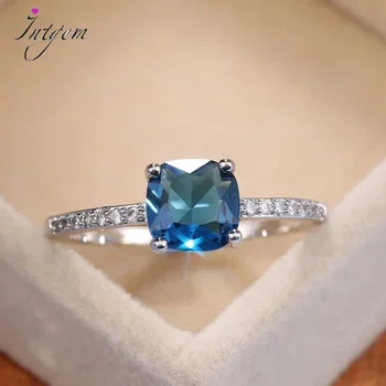 Anello in argento sterling 925 con zirconi colorati scintillanti Matrimonio di lusso Anelli in vero nastro 925 per regali di gioielli da donna
