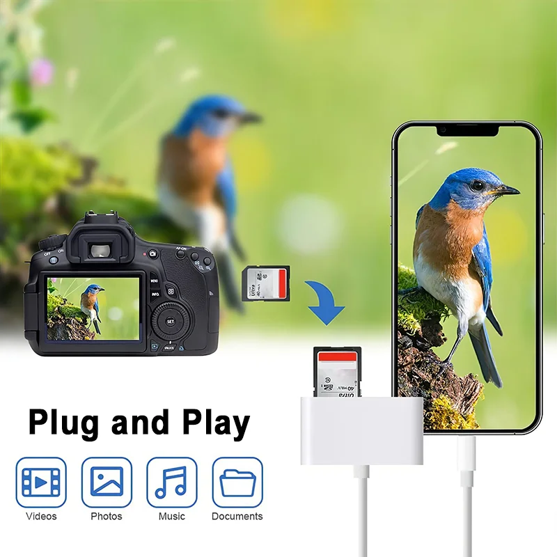 OTG 3 في 1 USB C محول SD TF قارئ بطاقات الذاكرة وم...