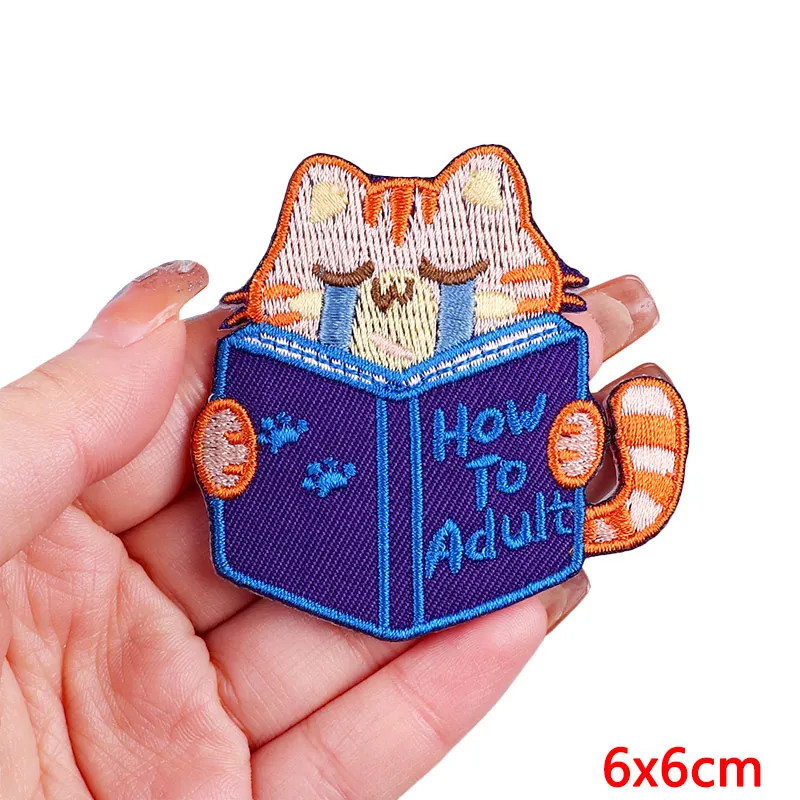 Description Picture 3 of itemHippie Frog Embroidered Patch on Clothes DIY Cartoon Animals Iron On Patches for Clothing Thermoadhesive Patches Applique Badges