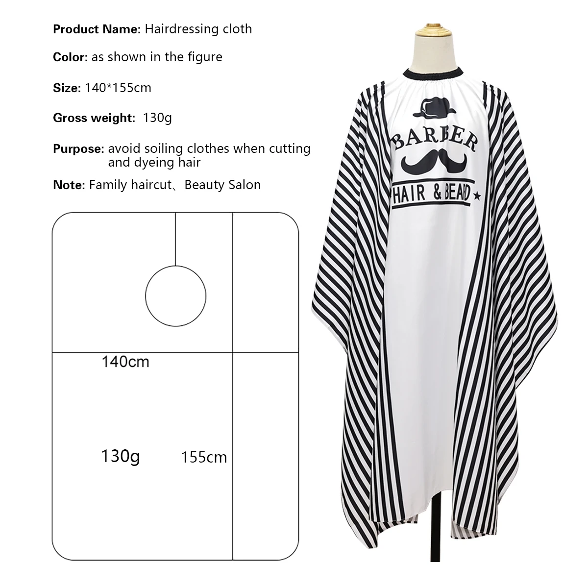 Barbershop Barber Haircut Cape waterproof Professional Pattern of Suit grembiule da parrucchiere antistatico Salon Styling Tools
