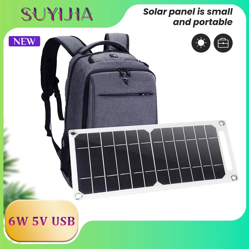 6W5VUSBSolarPanelOutdoorMobilePhoneChargerHikingBackpack