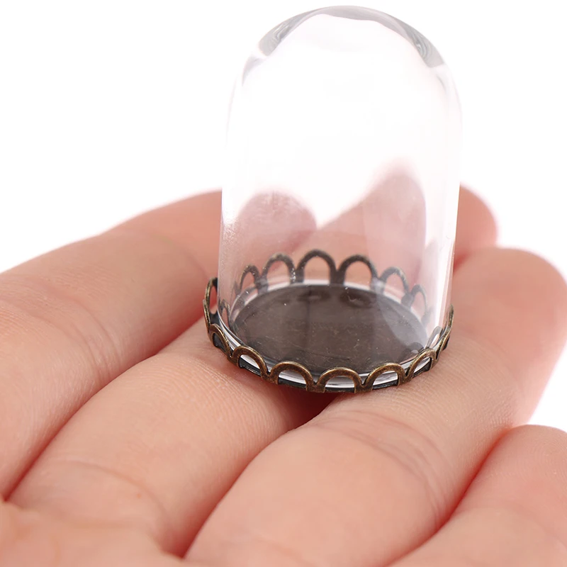 

1/12 миниатюрный стеклянный купол для кукольного домика с металлическим основанием 2 см