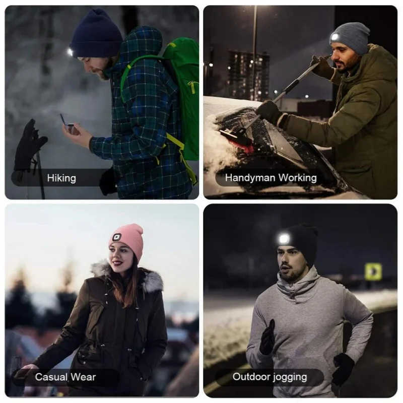 USB Rechargeable LED Headlamp Cap For Men Women